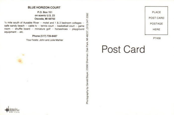 Blue Horizon Court - Old Postcard